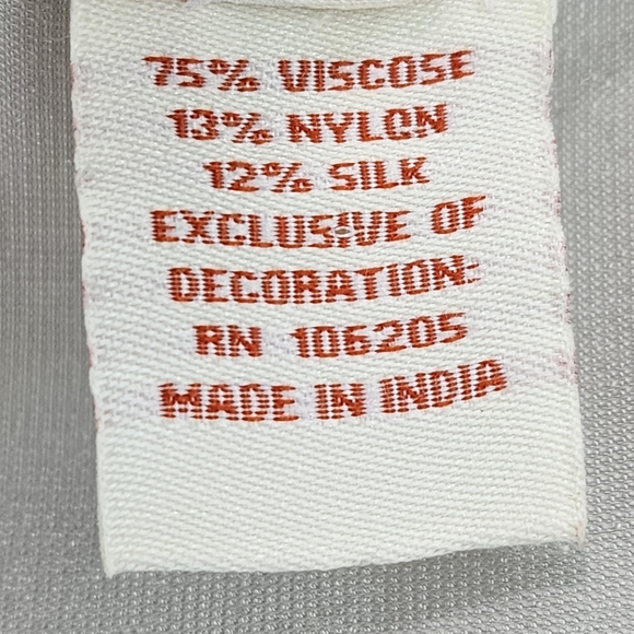 Sundance Women's Sylvana Velvet Embroidered Floral Half Sleeve Gray Top Sz S - Picture 7 of 7